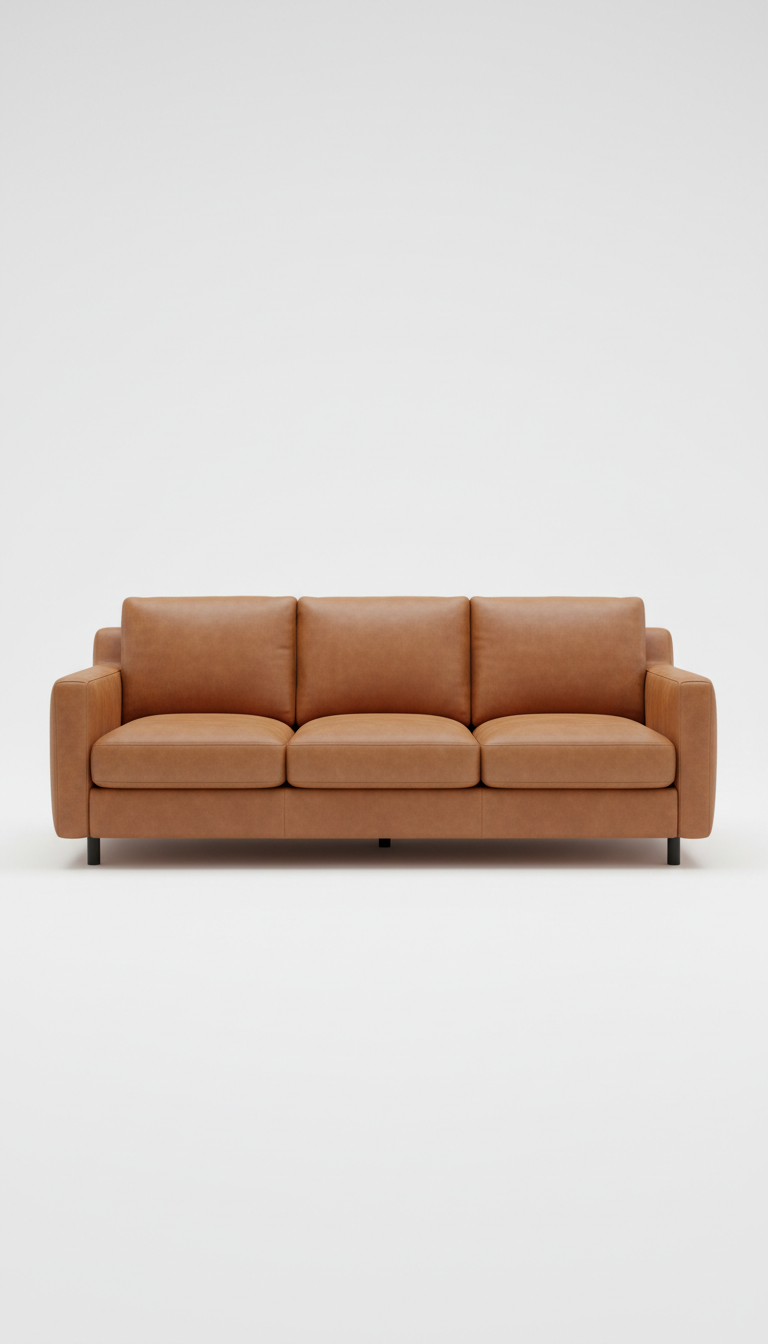 Three-seater leather sofa in Italian hide