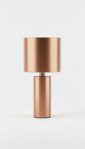 Brushed copper bedside table lamp with dimmer