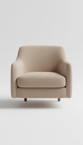 Upholstered accent chair in oat suede
